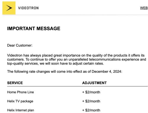 Videotron Rate Increase – Cogeco Rate Increase Class Action