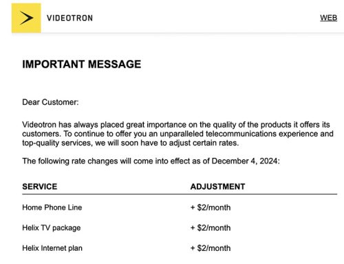 Augmentation tarifaire de Vidéotron et Cogeco – action collective